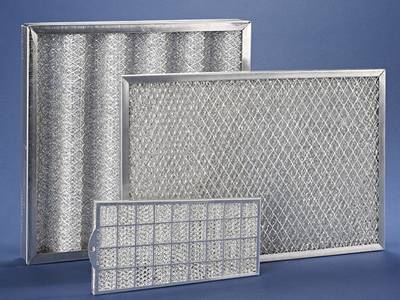 There are three galvanized frame panel filters which have two diamond expanded protective mesh filters and a square perforated perforated mesh filter.